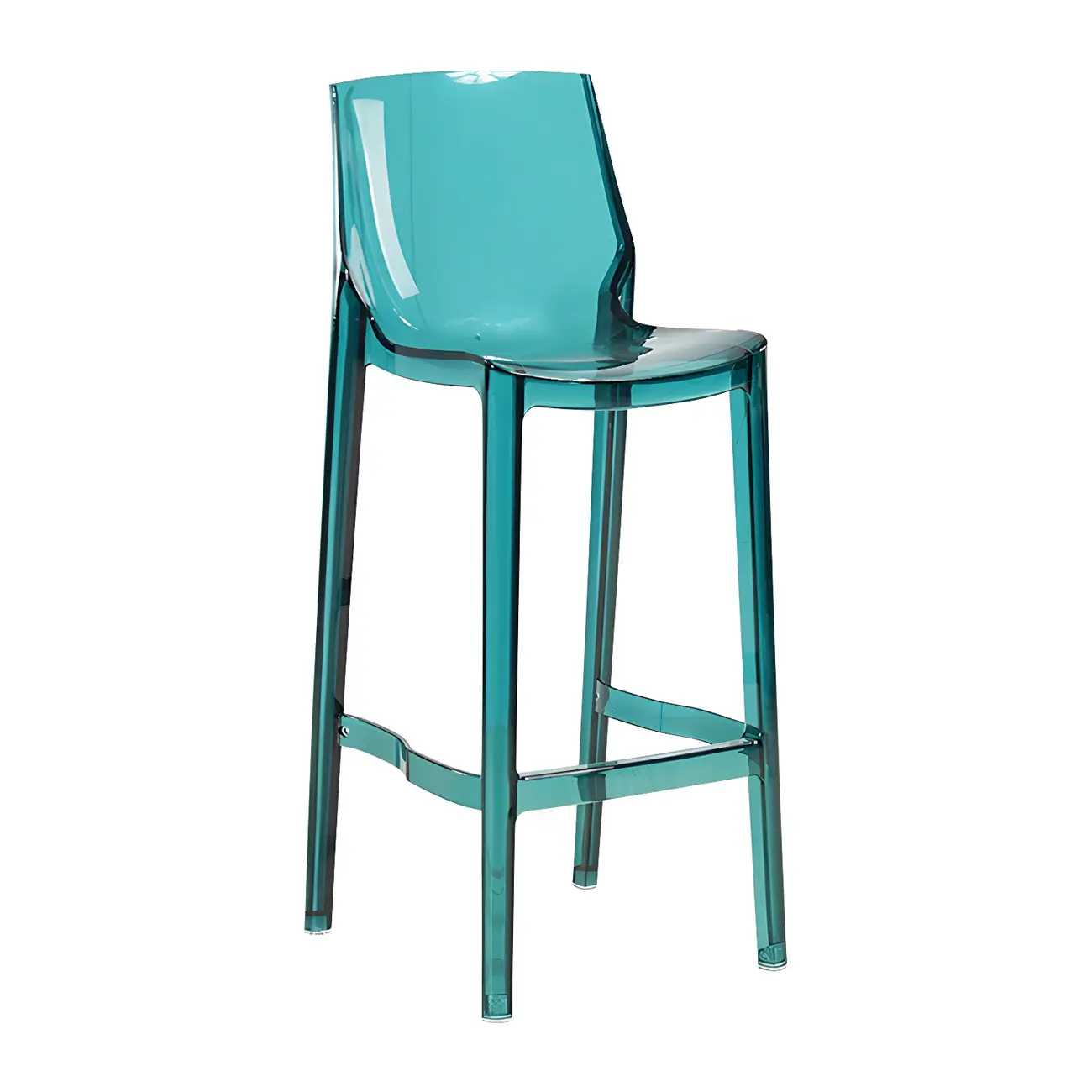 Modern Acrylic Transparent Chic Rectangle Durable Bar Stool