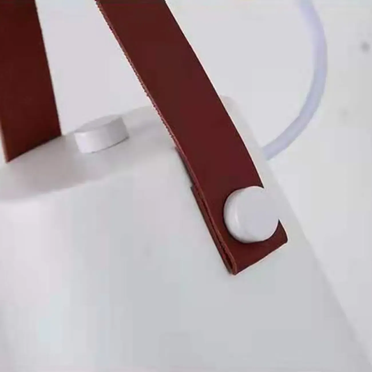 Modern Wall Sconce Wood and Metal with Leather Strap