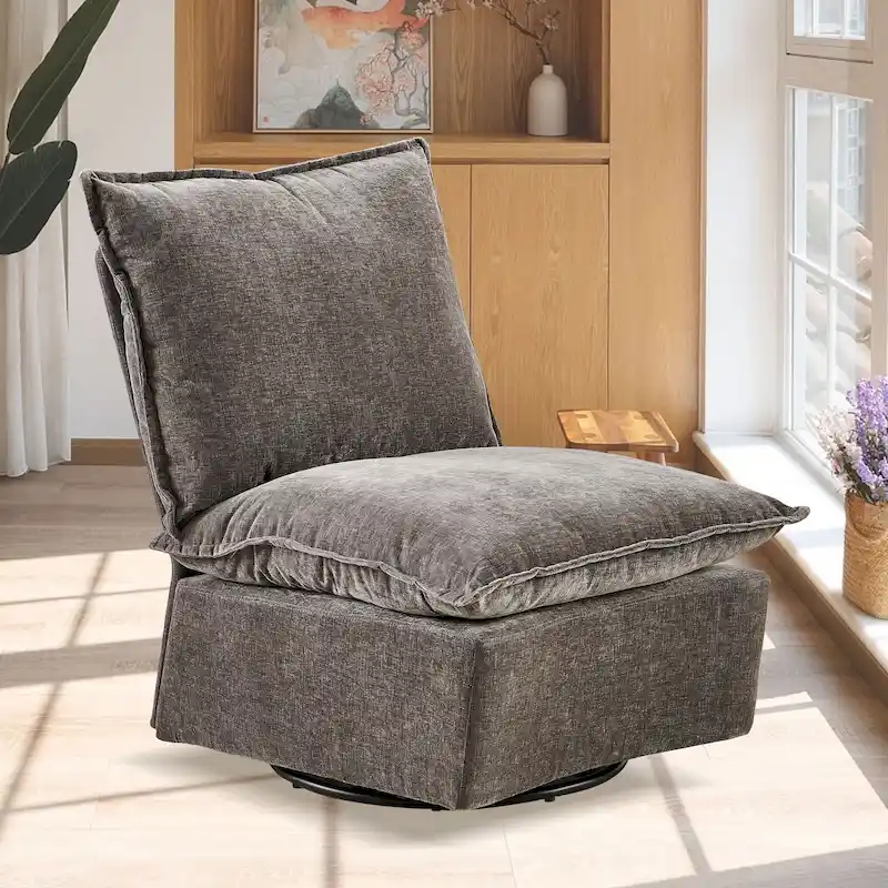 28.74  Chenille Upholstered 360 Swivel Rocking Chair