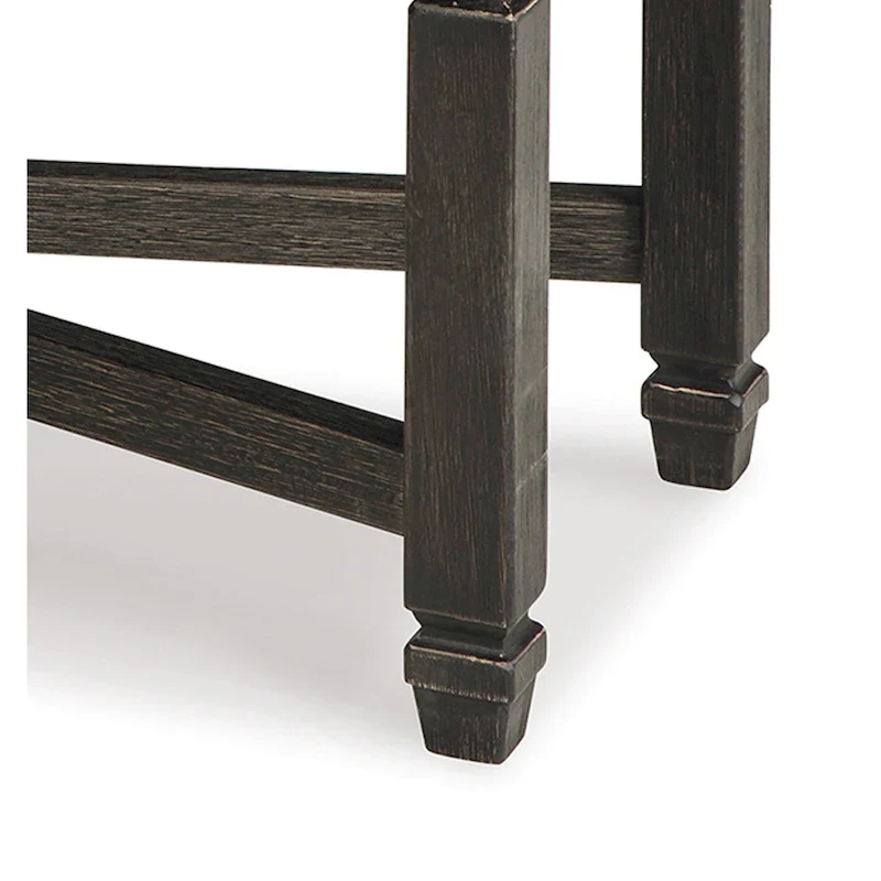 Trekk Dining Bench, X-Stretcher and Nailhead Trim, Black Wood, 50 Inch