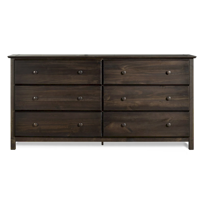 Grain Wood Furniture Shaker-style 6-drawer Solid Wood Dresser