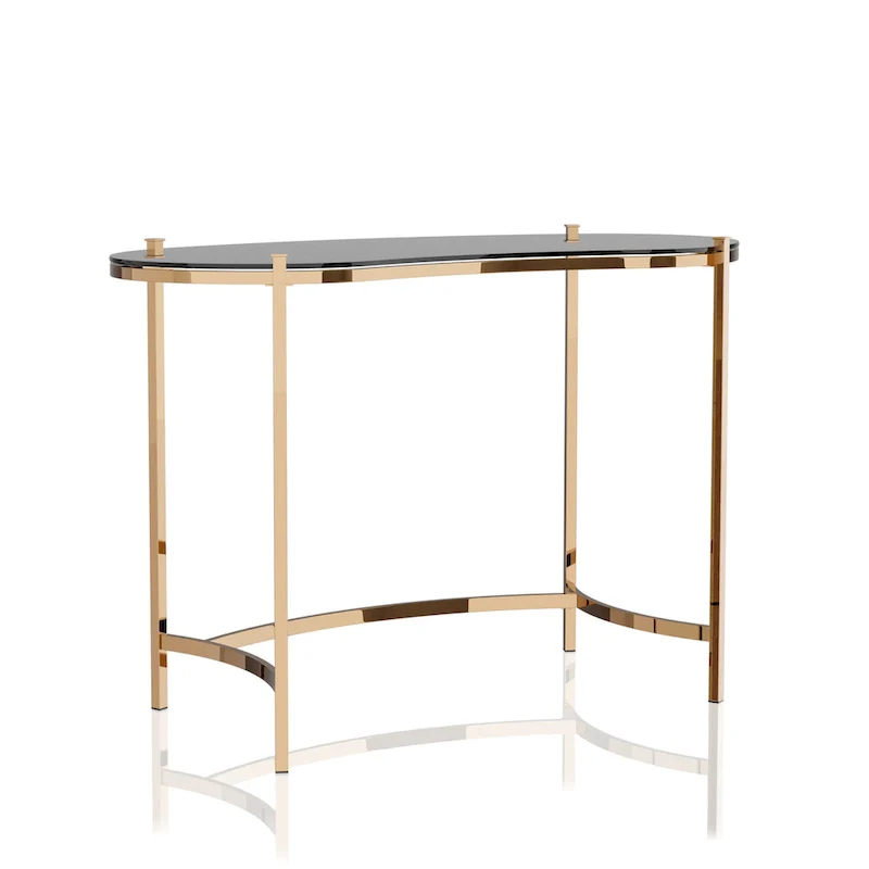 Allade Modern Gold 44-inch Glass Computer Desk by Furniture of America