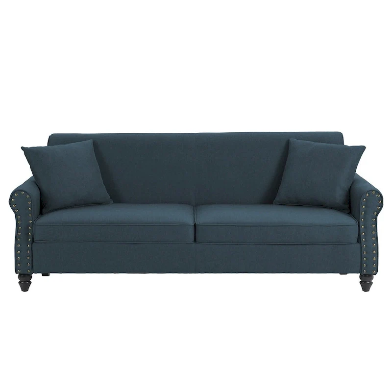 Modern 73 Nailhead Trim Loveseat Sofa