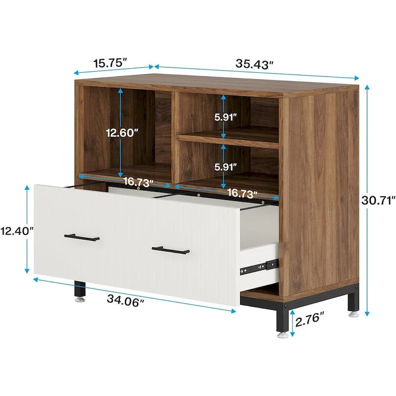File Cabinet with Drawer – Letter/Legal/A4 Size, Adjustable Hanging Rod