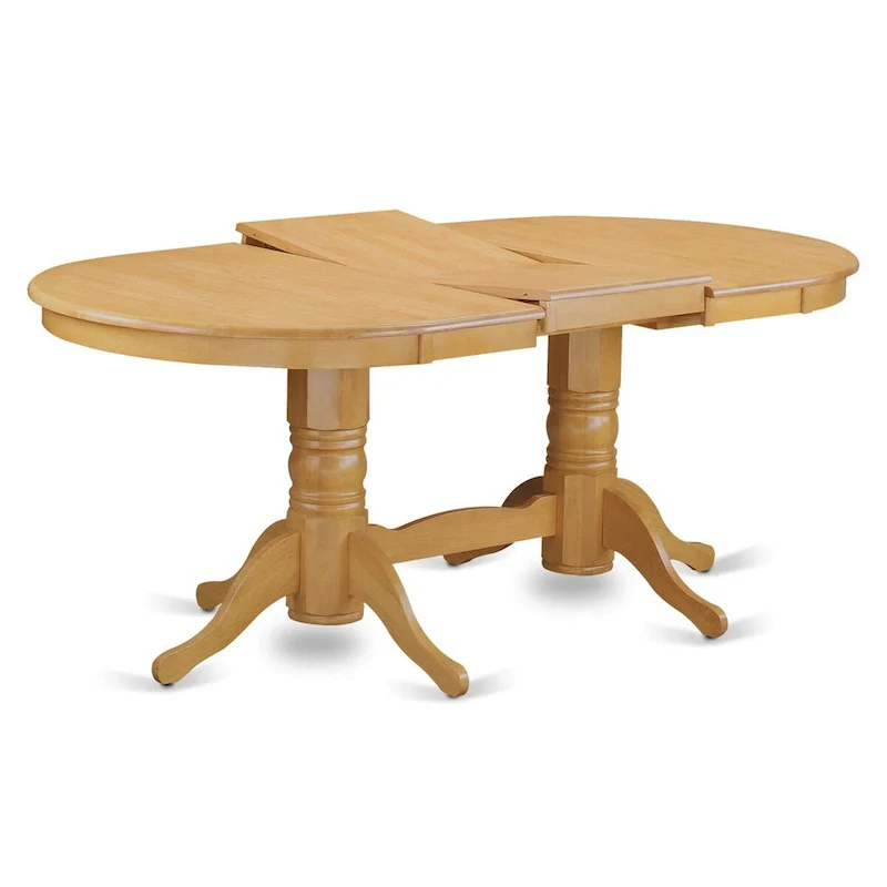 5-Piece Kitchen Table - Oval Dining Table with Butterfly Leaf and 4 Dining Room Chairs, Oak