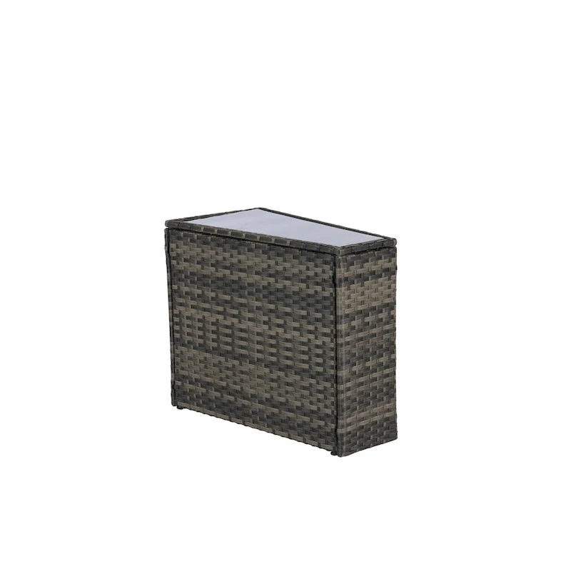 7-Piece Half-Moon Sectional Sofa Set with Glass Table