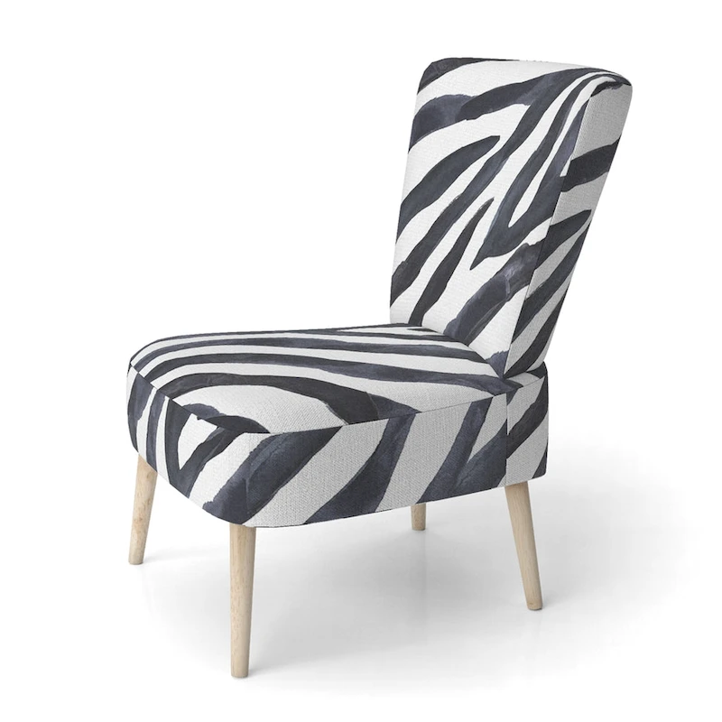 Designart Zebra Striped  Upholstered Cabin & Lodge Accent Chair and Arm Chair