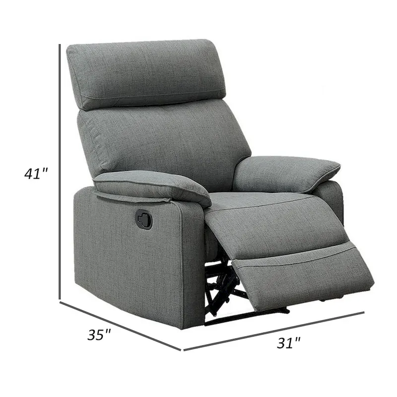 Gray Manual Recliner Chair - Single Seat