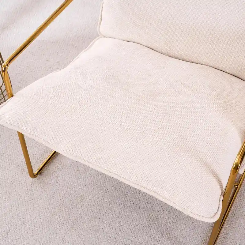 Upholstered Hanging Armchairs with Arm Pockets, Metal Frame