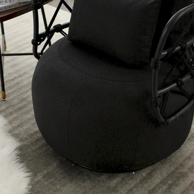 Upholstered Accent Chair with Metal Base
