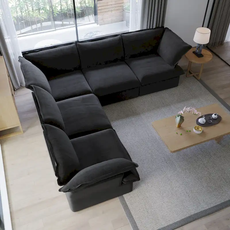 L-shape Sectional Sofa Modern Upholstered Modular Sofa