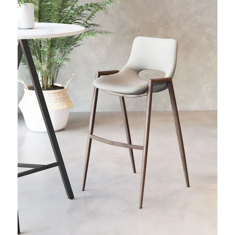 Desi Barstool Black & Walnut