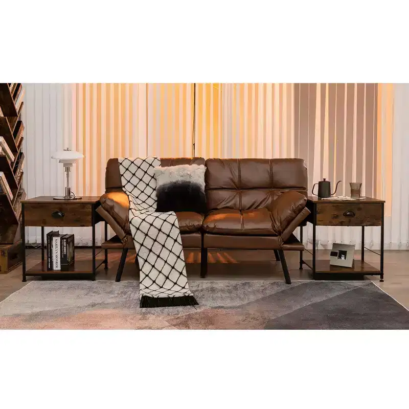 Costway 2PCS 2-tier Nightstand Bedside End Sofa Coffee Table Bedroom Living Room