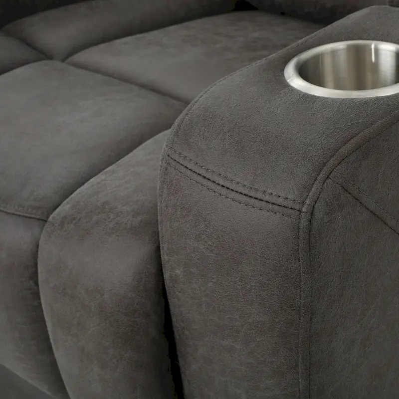 Slate Microfiber Power Recliner with USB Port
