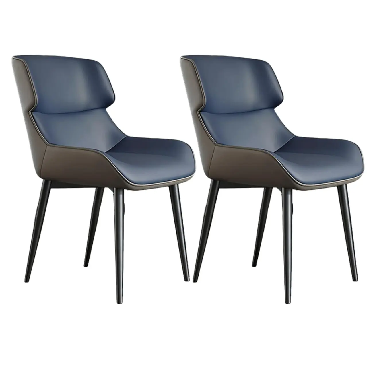 Modern Faux Leather Wingback Dining Chair Set of 2
