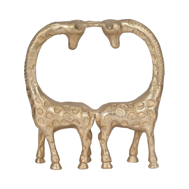 Sagebrook Home Metal 10 H Gold Couple Girraffe - 9  x 3  x 10
