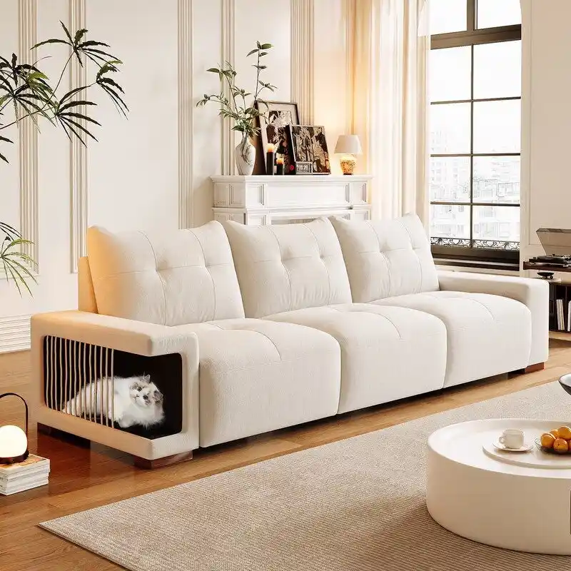 89 Modern Couch With Waterproof and cat scratch resistant fabric