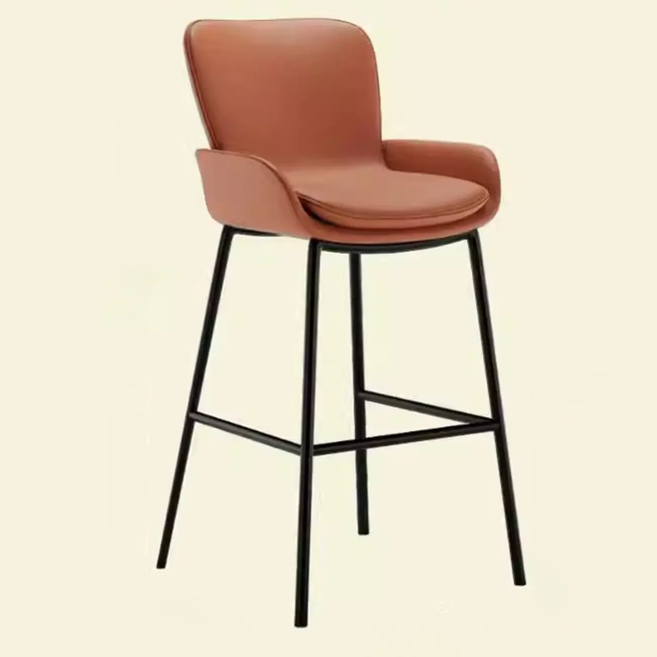 Coffee Bucket Four Legs Leather Counter Bar Stools