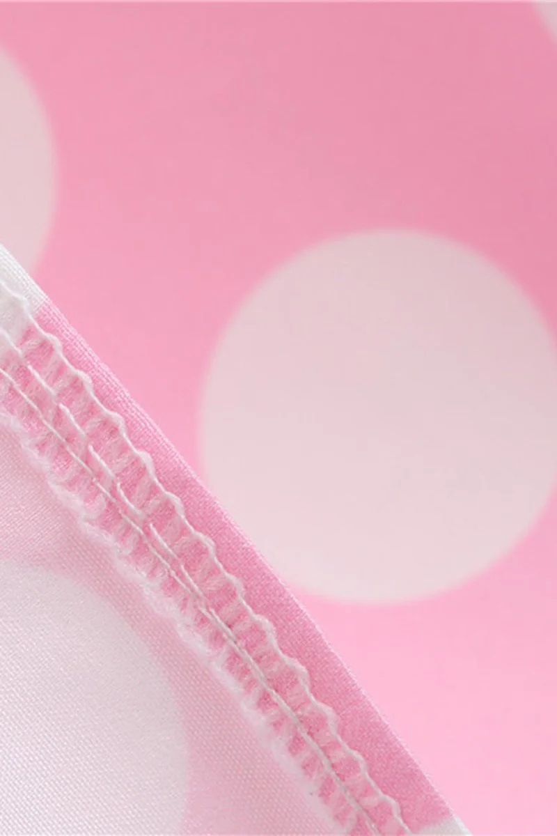 Pink Polka Dots Spaghetti Straps 1950s Dress With Bow