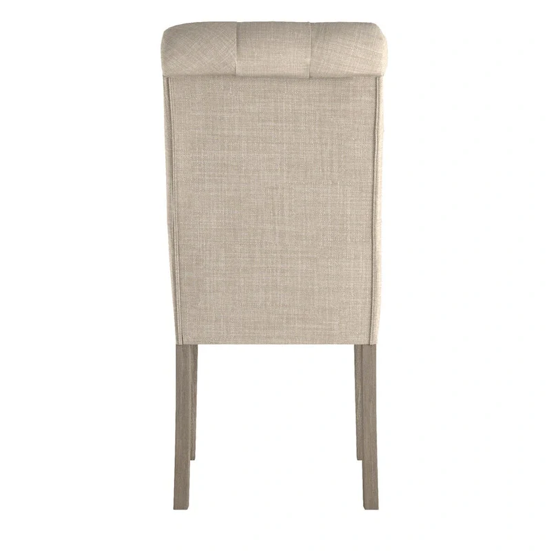 Benchwright Linen Tufted Dining Chair with Grey Finish Legs (Set of 2) by iNSPIRE Q Artisan