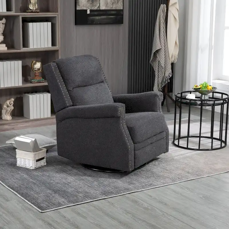 Swivel Manual Recliner Chair 360 Degree Leisure Arm Chair, Nursery Rocking Chairs