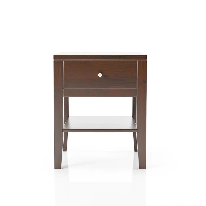 Larc Mid-Century Modern Solid Wood 1-Drawer Nightstand by Furniture of America
