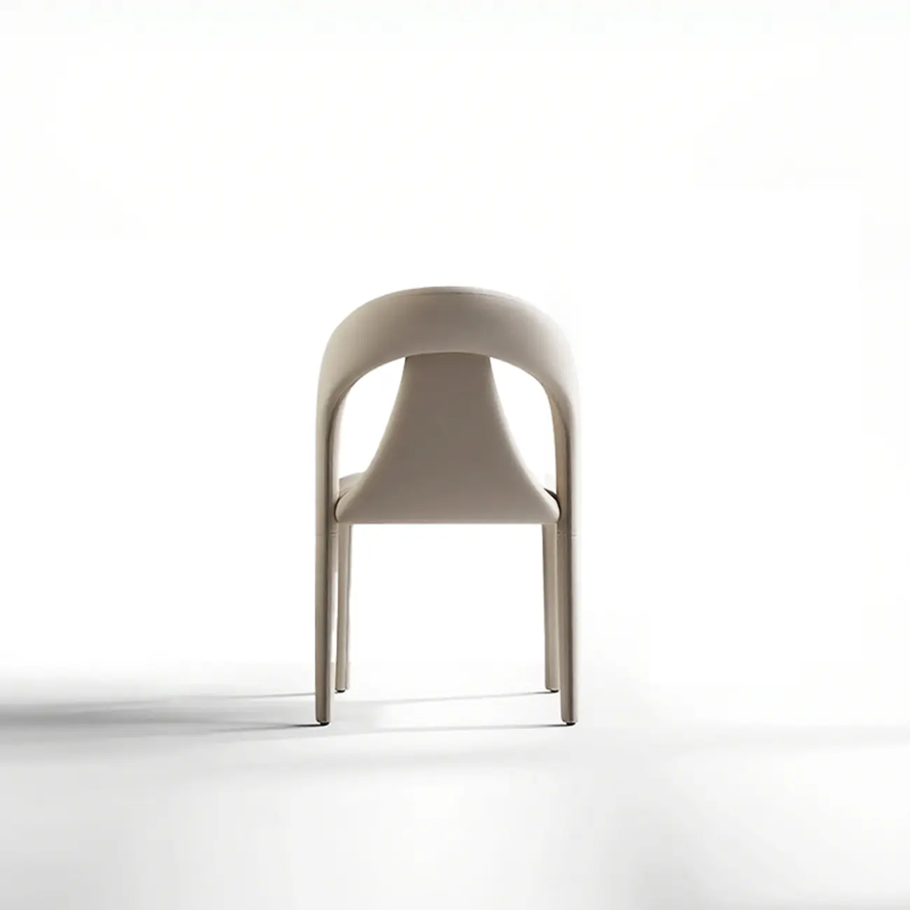 Modern Faux Leather Curved Back Armless Dining Chair Set of 2