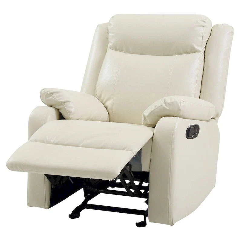 Faux Leather Rocking Recliner, Single Seat