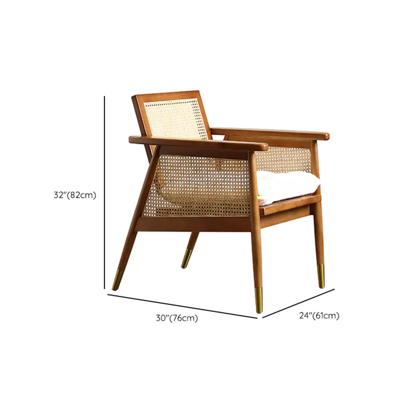 Glam Flannel High Back White Arm Accent Chair