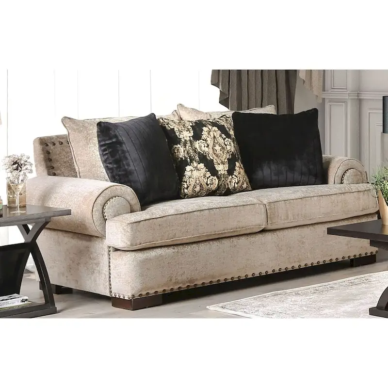 Jula Traditional Linen 2-piece Sofa Set