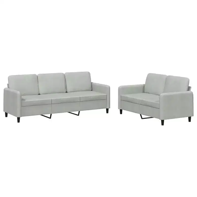 vidaXL 2 Piece Sofa Set Black Velvet