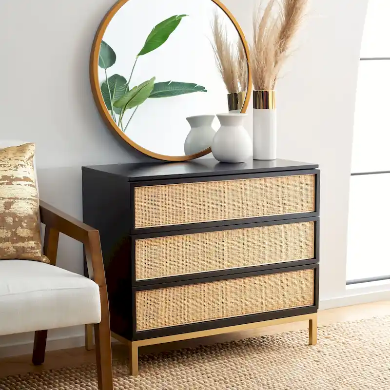SAFAVIEH Tiney 3-Drawer Rattan Chest
