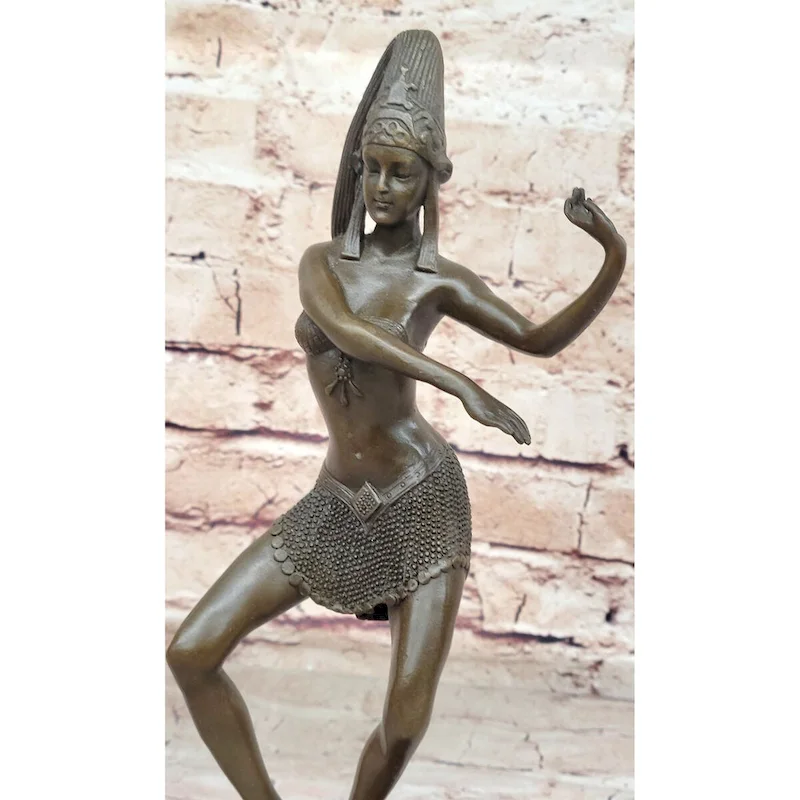 Parvati Exotic Belly Dancer Girl Female Figure Bronze Sculpture By Allan Clark