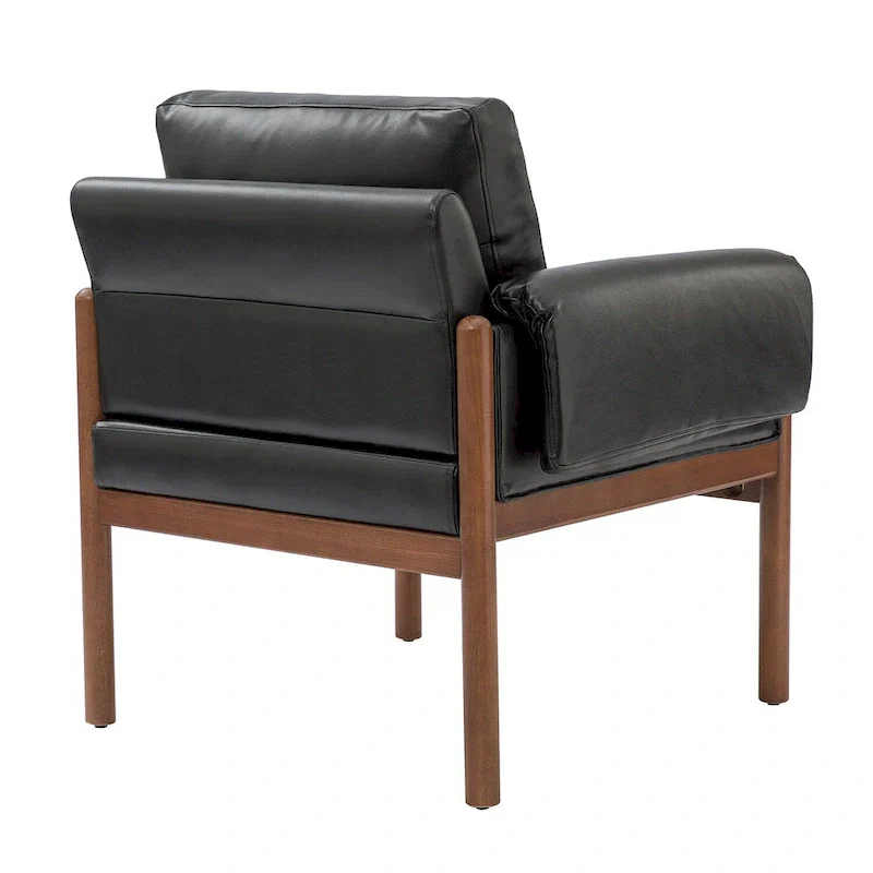 Tiago Comfy Glossy Living Room Armchair with Solid Wood Base Set of 2