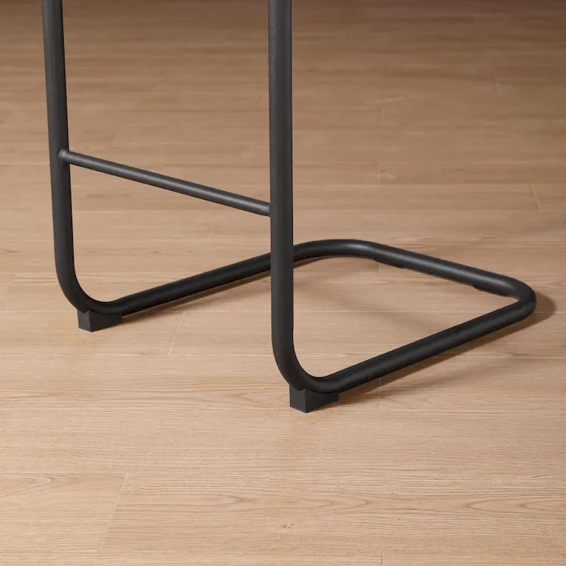 Brown Faux Leather Counter Stool with Chrome Frame