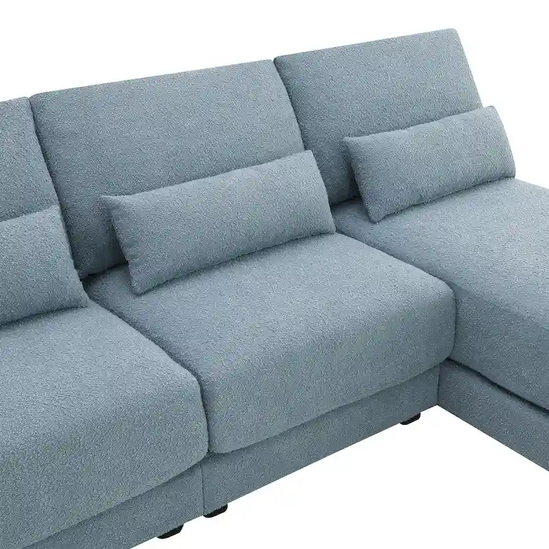 Blue 120 L-Shaped 4-Seat Sectional Sofa