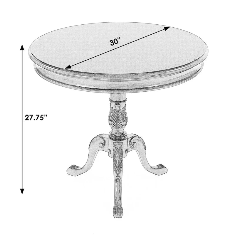 Butler Traditional Round Wooden Pedestal Table in Plantation Cherry Finish - Dark Brown