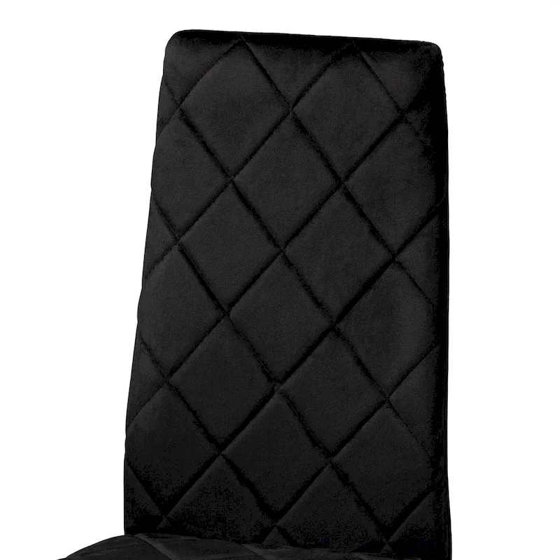 Blaise Modern Luxe and Glam 4-Piece Velvet and Metal Dining Chair Set