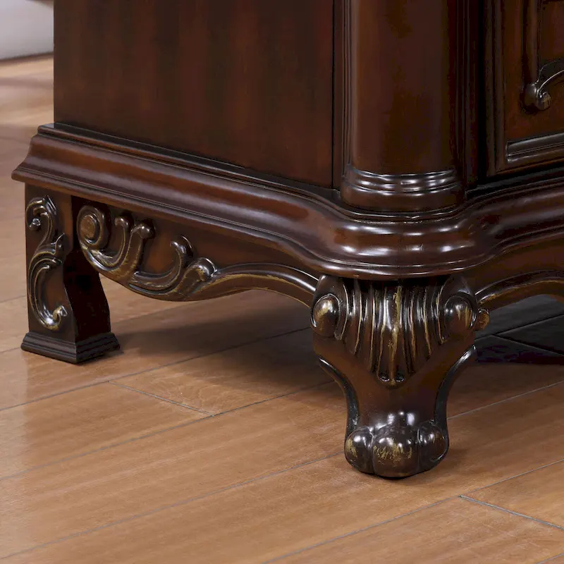 Furniture of America Eugene Traditional Solid Wood Chest with Felt-lined Top Drawer and Cedarwood-lined Drawer