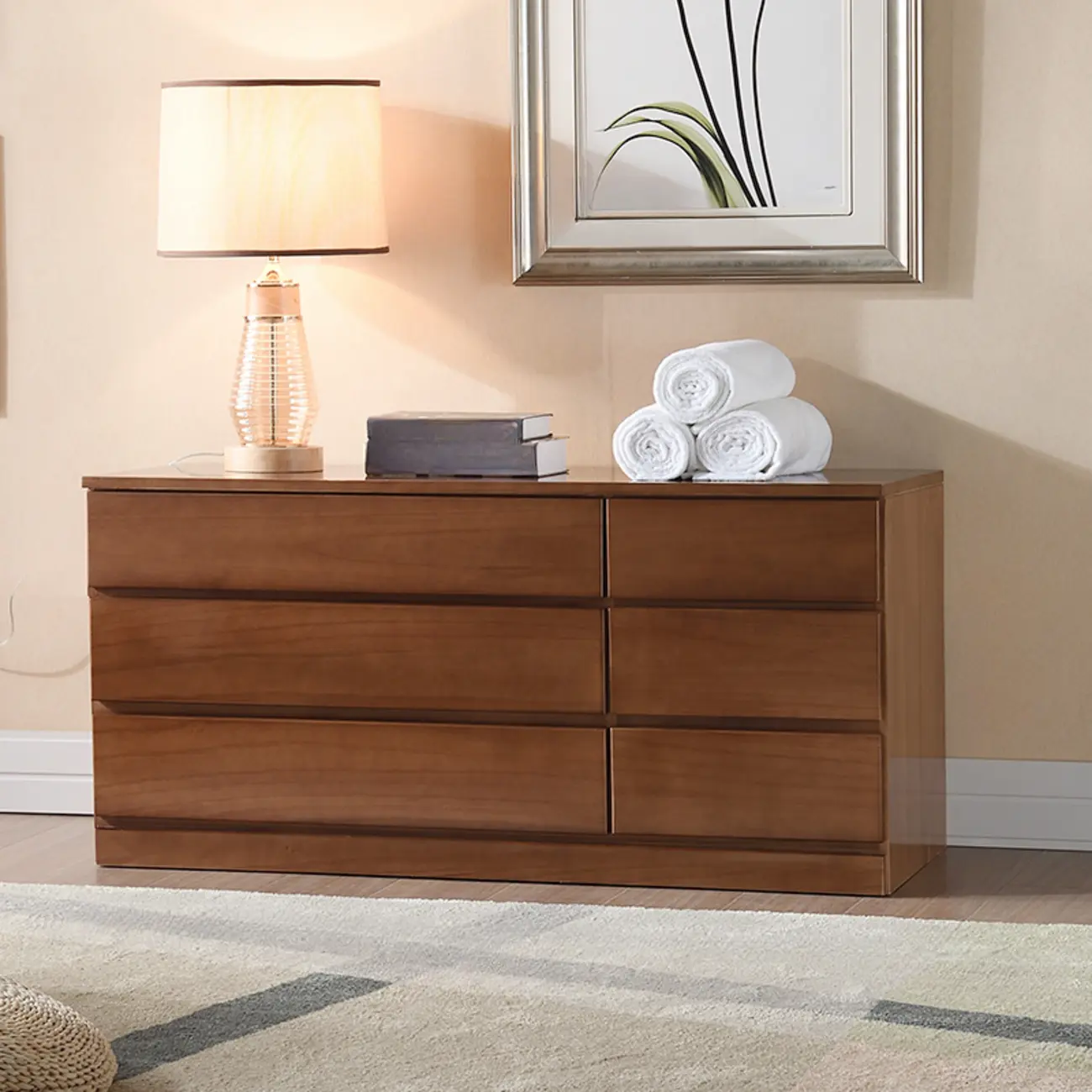 Classic Wooden Double Dressers with 7-Drawer