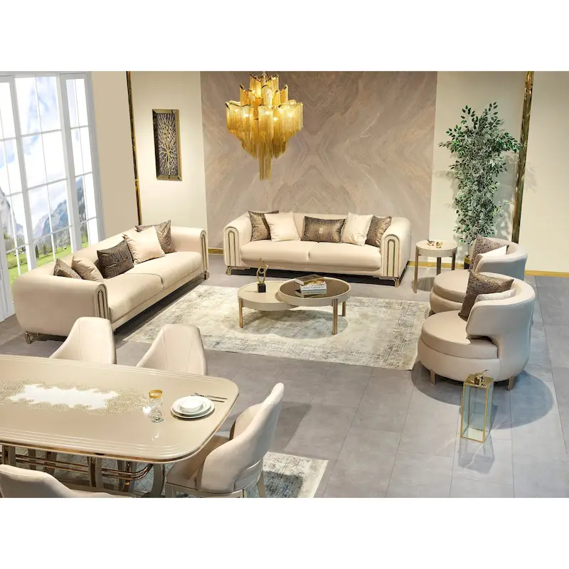 Parisle 4 Pieces Living Room Sets 2 Sofa 2 Chair 1 Coffe Table