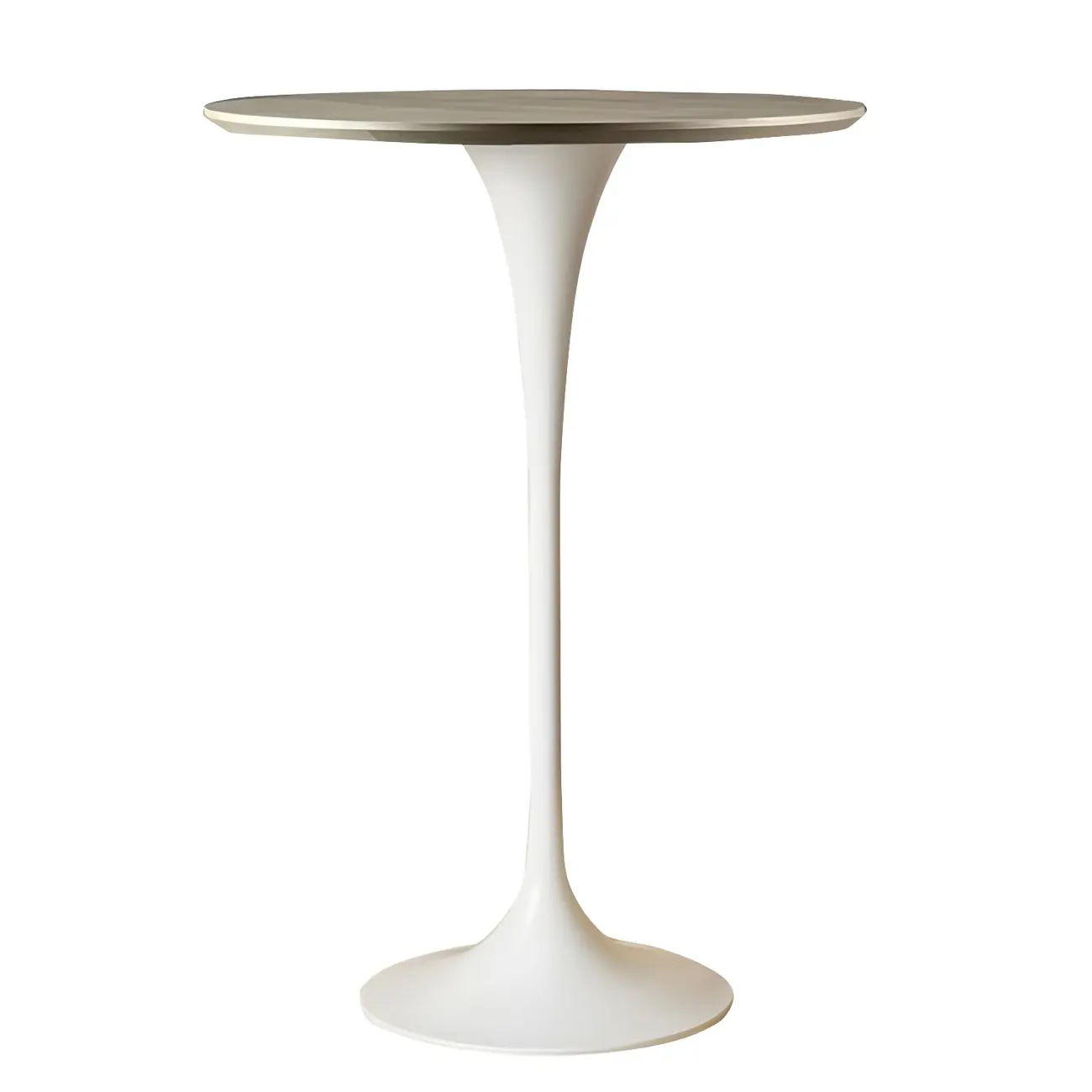 Round Glam Brown Gold Metal Tulip Base Bar Tables