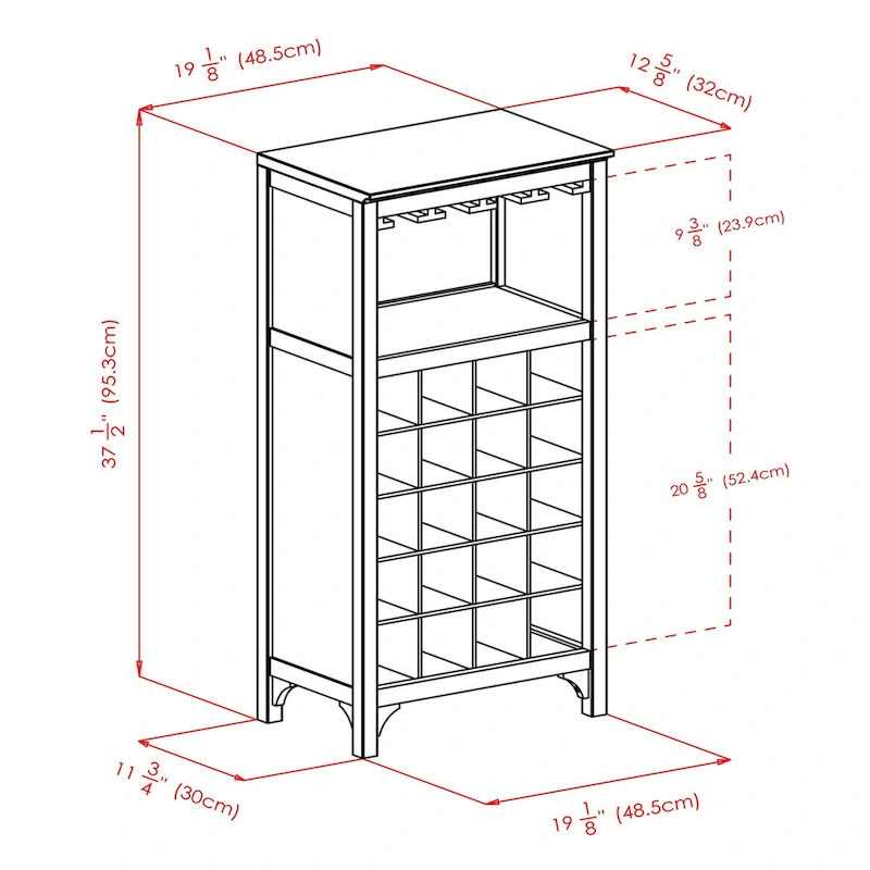 Ancona Wine Cabinet, Espresso