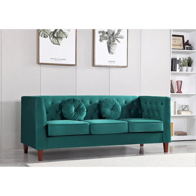 Classic Chesterfield Sofa - Tufted Upholstered Living Room Sofa