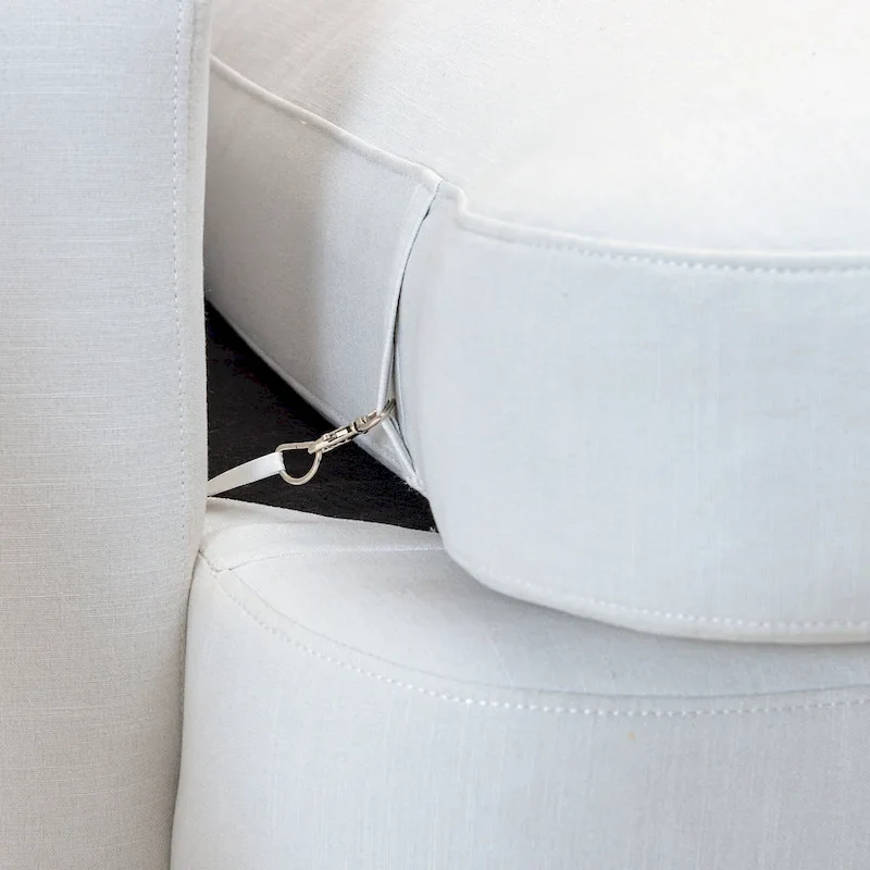 KINWELL 3-Seater Linen Upholstered Deep Seat Sofa with Flippable Cushions, 90 W