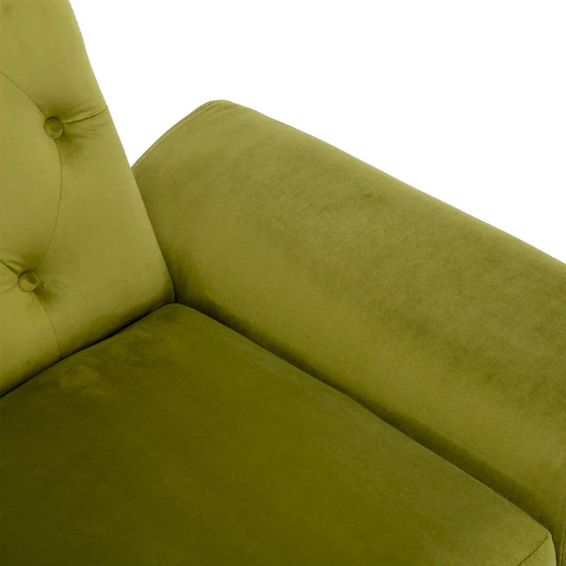 Olive Green 32.28 Tufted Accent Chair with Ottoman
