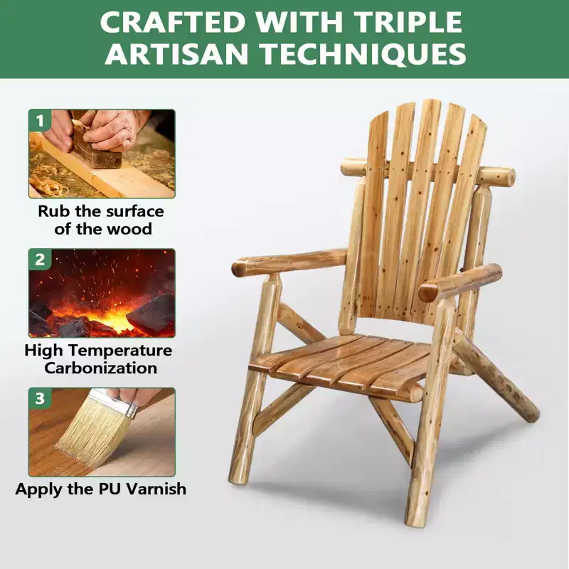 Karl Home | Rustic Solid Wood Patio Dining Chair