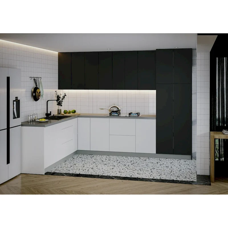 Black Kitchen Cabinet Base Unit — 8x10 Ft Wide (126