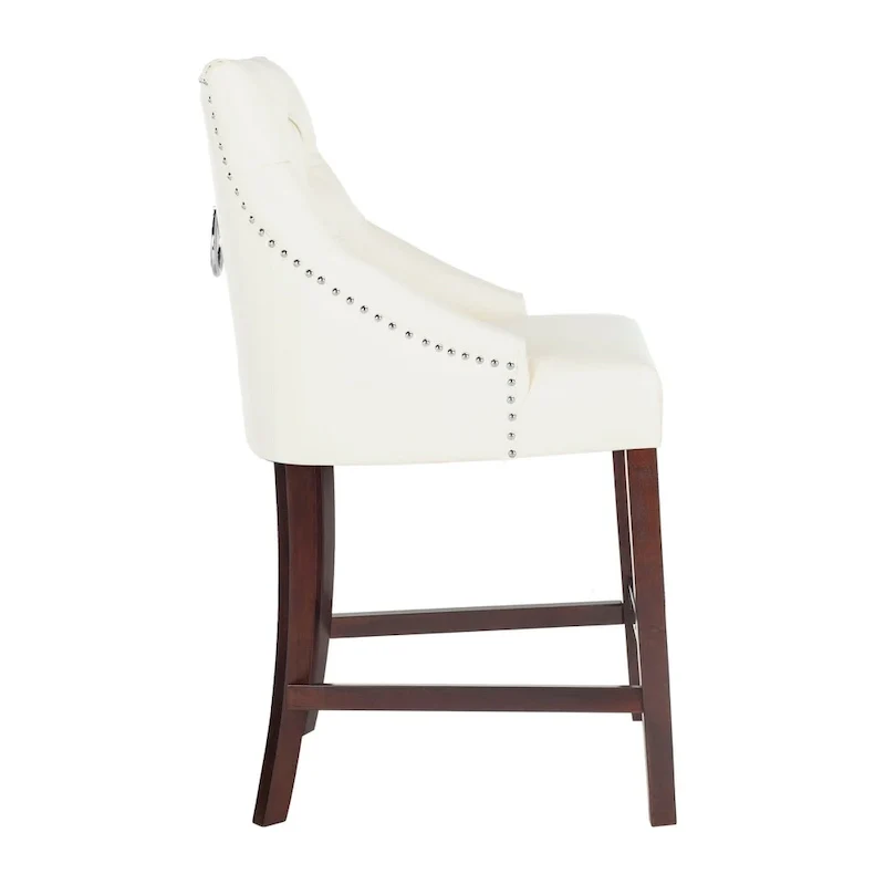 SAFAVIEH Dottie 26-inch Tufted Wing Back Counter Stool - Grey / Espresso (Set of 2) - 22.5 x 25 x 41 - 22.5 x 25 x 41