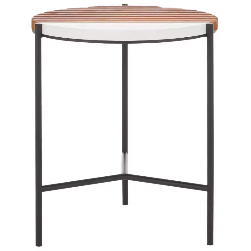 Dallas End Table - ACC2502A - Brown/White Faux Marble - Safavieh